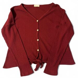 Altar'd State Burgundy Button Down Shirt